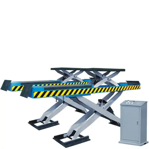 In-Ground Scissor Lift with Secondary Lift Tables for Wheel Alignment