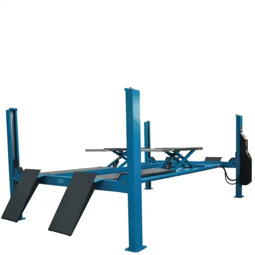 Heavy-Duty Four Post Lift with Little Scissor Lift for Wheel Alignment