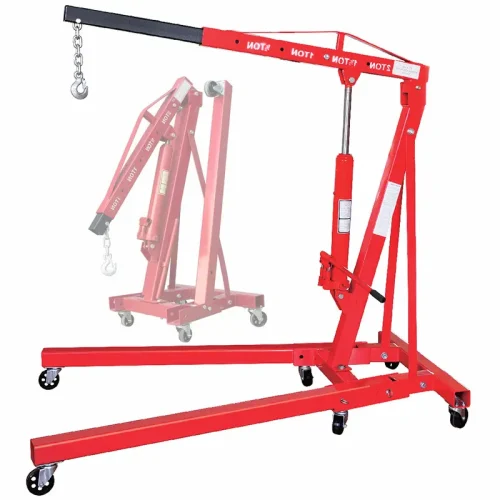 Hydraulic folding engine crane with telescopic boom